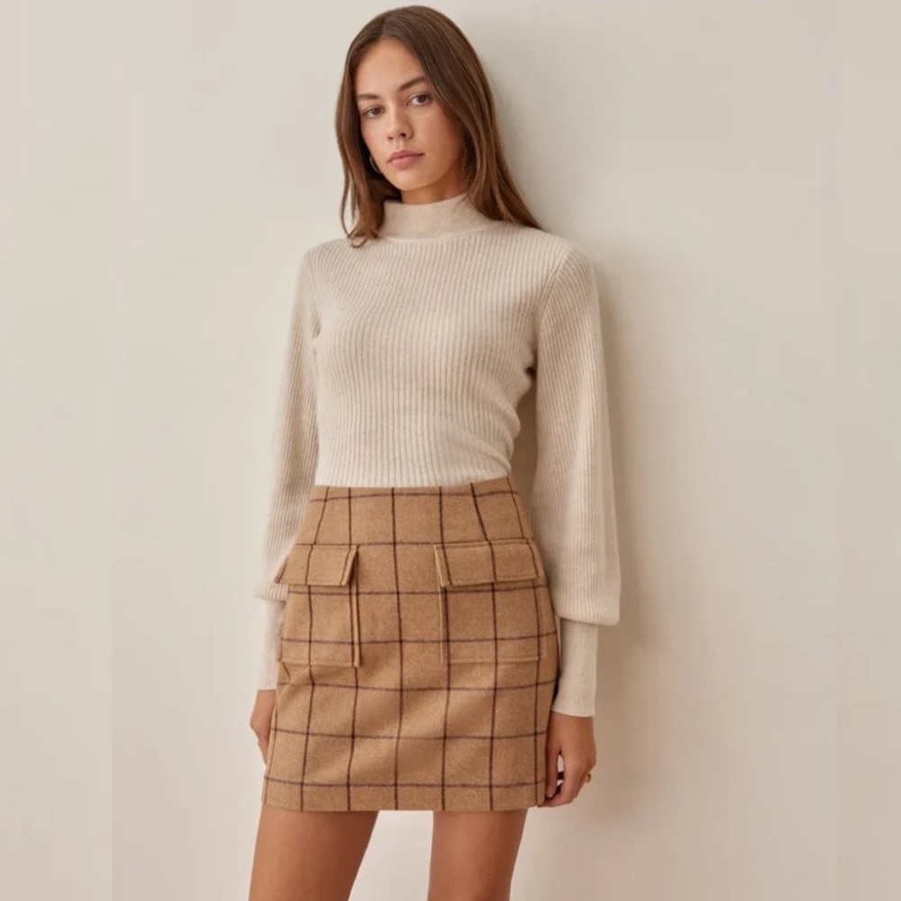 Reformation plaid mini skirt